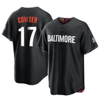 B.Orioles #17 Colton Cowser Player Black City Connect Home Game Gdoa Stitched Jerseys