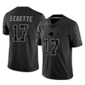 C.Panthers #17 Xavier Legette Player Black Limited Reflective Game Gdoa Stitched Jerseys