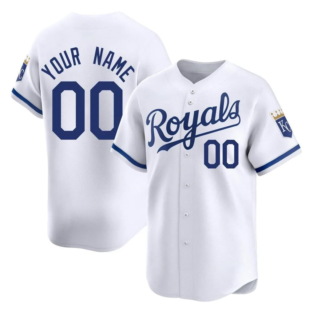 Custom KC.Royals White Limited Home Game Any Name & Number Gdoa Stitched Jerseys