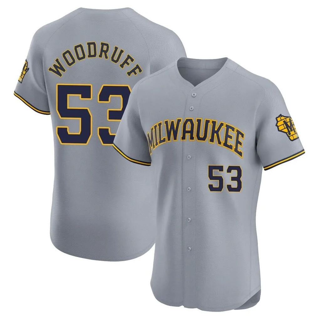 M.Brewers #53 Brandon Woodruff Player Gray Home Limited Elite Fdoa Stitched Jerseys