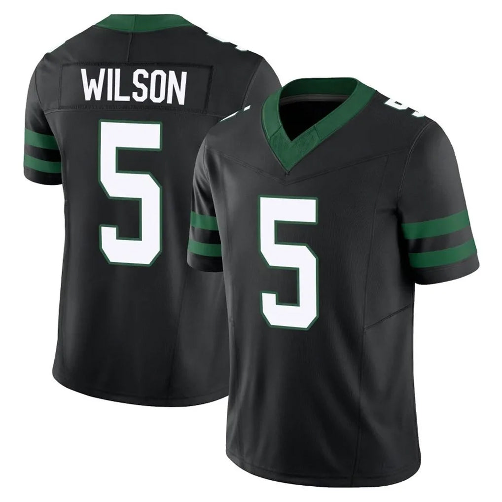 NY.Jets #5 Garrett Wilson Player Black Limited Legacy Vapor F.U.S.E. Home Game Gdoa Stitched Jerseys