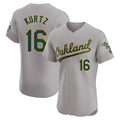 Athletics #16 Nick Kurtz Player Gray Elite Road Stitched Jerseys