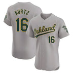 Athletics #16 Nick Kurtz Player Gray Elite Road Stitched Jerseys