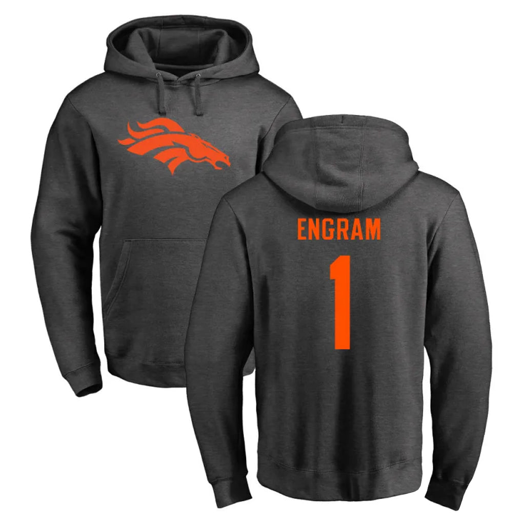 D.Broncos #1 Evan Engram Player Ash One Color Pullover Hoodie Limited Gdoa Stitched Jerseys
