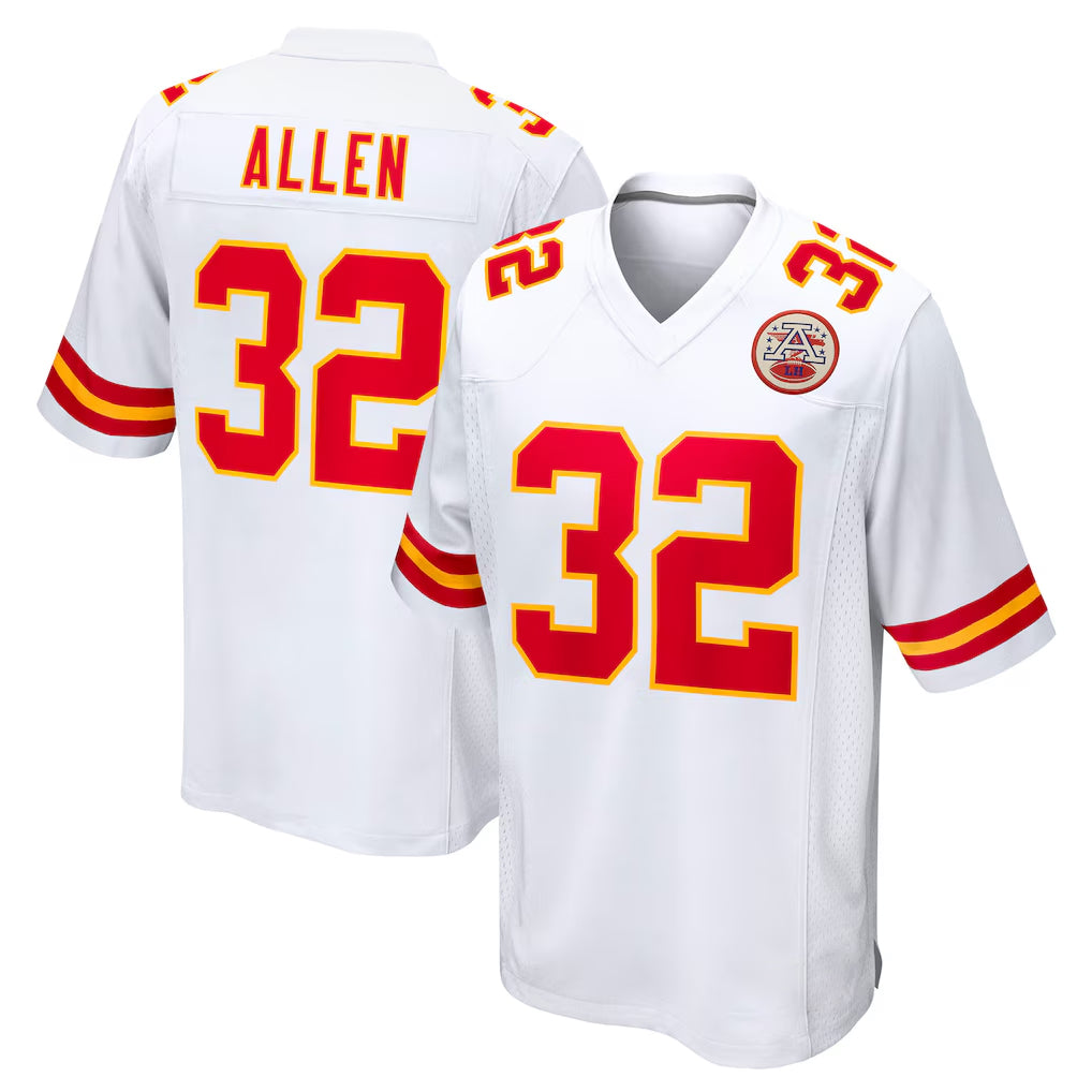 KC.Chiefs #32 Marcus Allen Player White Home Game Gdoa Stitched Jerseys