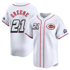 C.Reds #21 Hunter Greene Player White Speedway Classic Home Limited Gdoa Stitched Jerseys
