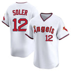 LA.Angels #12 Jorge Soler Player White T-shirt Home Limited Fdoa Stitched Jerseys