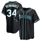 S.Mariners #34 Felix Hernandez Player Black Fashion Home Limited Fdoa Stitched Jerseys