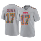 KC.Chiefs #17 Alohi Gilman Player Gray Atmosphere Fashion Game Gdoa Stitched Jerseys