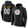 Custom P.Steelers Blck LOGO Pullover Hoodies Limited Any Name & Numbers Gdoa Stitched Jerseys
