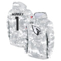 A.Cardinals #1 Kyler Murray Player Camo Salute to Service Hoodies Gdoa Stitched Jerseys