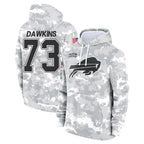 B.Bills #73 Dion Dawkins Player Arctic Camo Salute to Service Hoodies Gdoa Stitched Jerseys