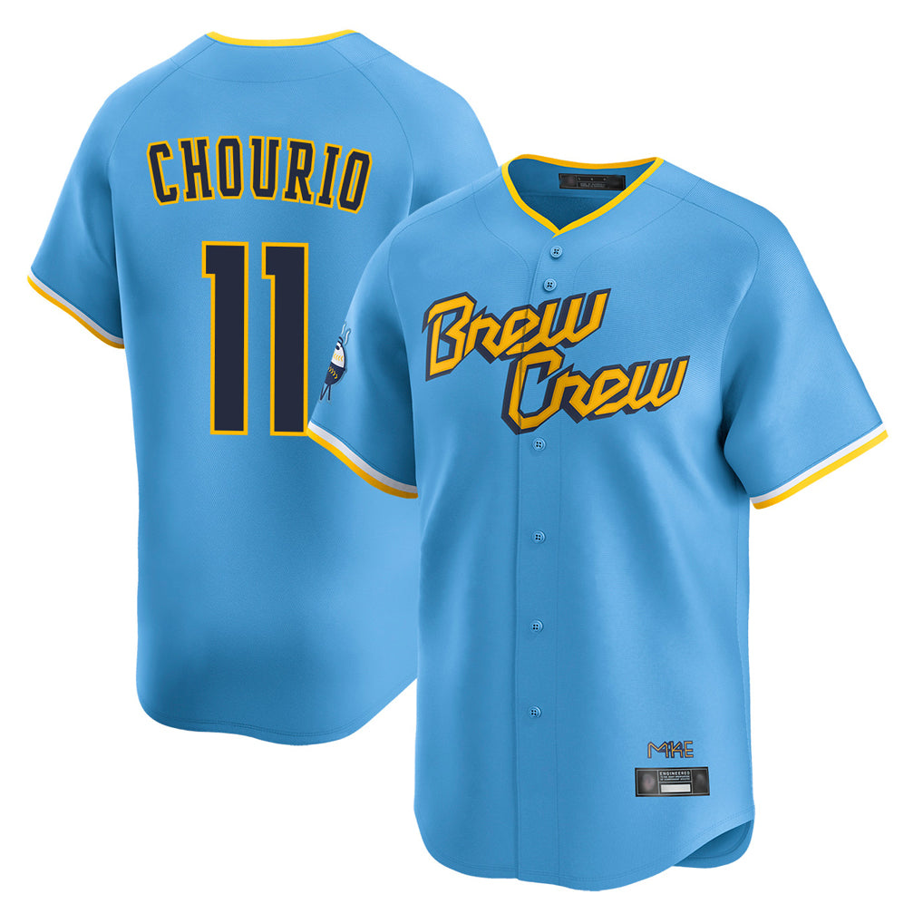 M.Brewers #11 Jackson Chourio Player Light Blue City Connect Home Limited Fdoa Stitched Jerseys