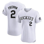 C.Rockies #2 Tyler Freeman Player White Limited Elite Home Gdoa Stitched Jerseys