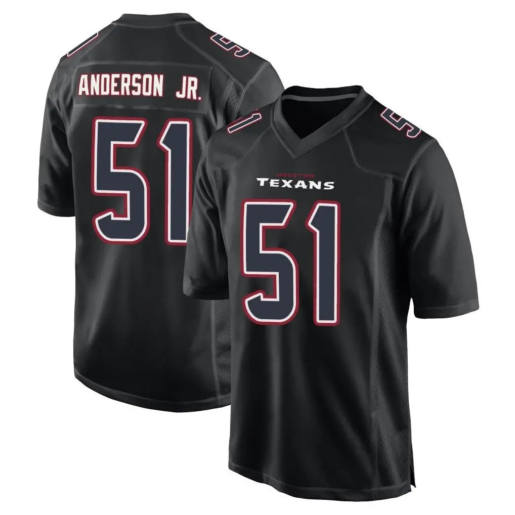 H.Texans #51 Will Anderson Jr. Player Black Fashion Home Game Gdoa Stitched Jerseys