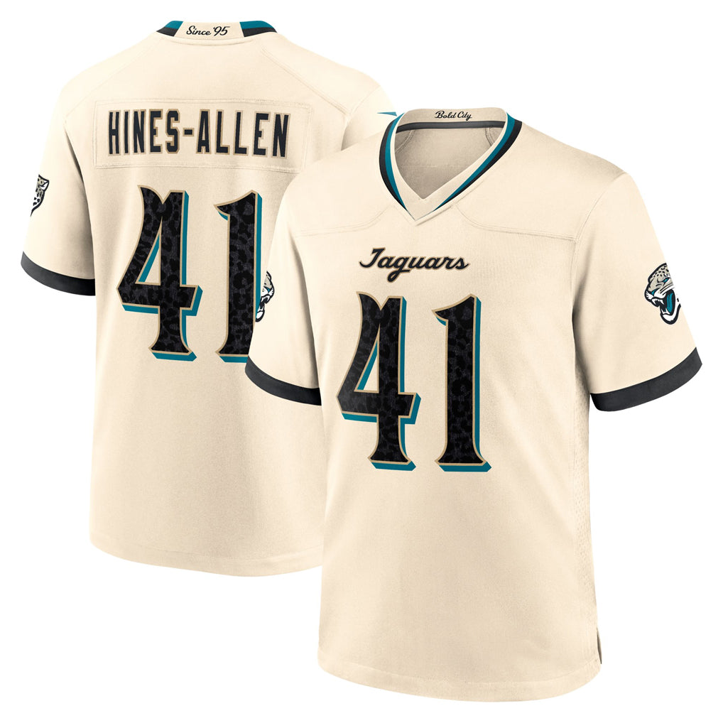 J.Jaguars #41 Josh Hines-Allen Player Natural 2026 Rivalries Collection Game Gdoa Stitched Jerseys