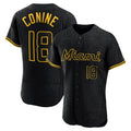 M.Marlins #18 Griffin Conine Player Black Snake Skin City Home Limited Elite Fdoa Stitched Jerseys