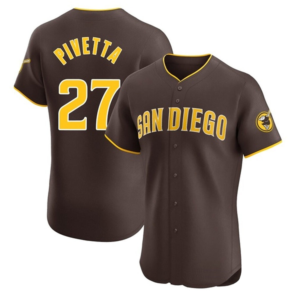 S.Diego Padres #27 Nick Pivetta Player Brown Home Limited Elite Fdoa Stitched Jerseys