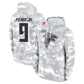 A.Falcons #9 Michael Penix Jr. Player Arctic Camo Salute to Service Limited Hoodie Gdoa Stitched Jerseys