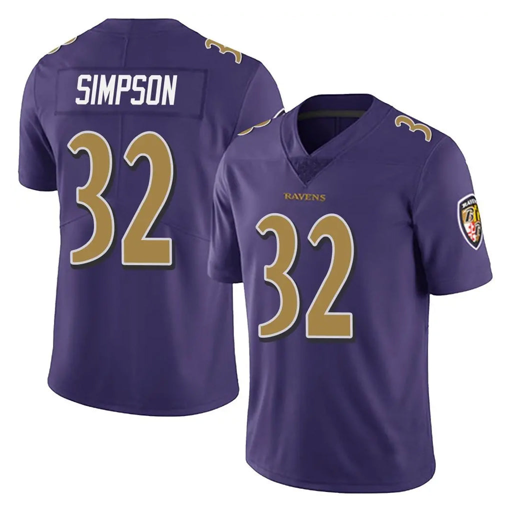 B.Ravens #32 Trenton Simpson Player Purple Color Rush Vapor Untouchable Limited Home Game Gdoa Stitched Jerseys