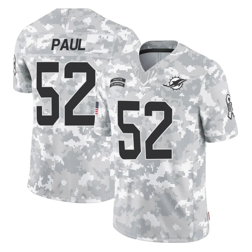 M.Dolphins #52 Patrick Paul Player Arctic Camo Salute To Service Limited Game Gdoa Stitched Jerseys