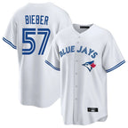 T.Blue Jays #57 Shane Bieber Player White Game Fdoa Stitched Jerseys