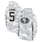 SF.49ers #5 Mike Evans Player Arctic Camo Limited Salute to Service Pullover Hoodies Game Gdoa Stitched Jerseys