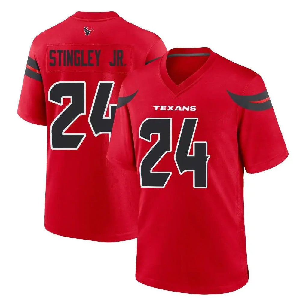 H.Texans #24 Derek Stingley Jr. Player Red Alternate Home Game Gdoa Stitched Jerseys