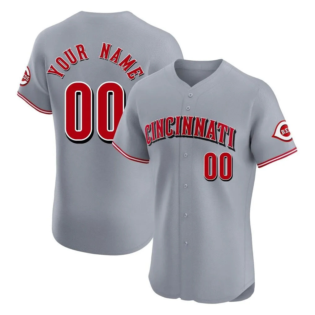 Custom C.Reds Gray Limited Elite Home Game Any Name & Number Gdoa Stitched Jerseys