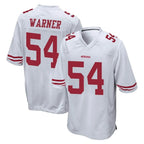 SF.49ers #54 Fred Warner Player White Home Game Gdoa Stitched Jerseys