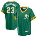Athletics #23 Shea Langeliers Player Kelly Green Cooperstown Collection T-shirt Game Gdoa Stitched Jerseys
