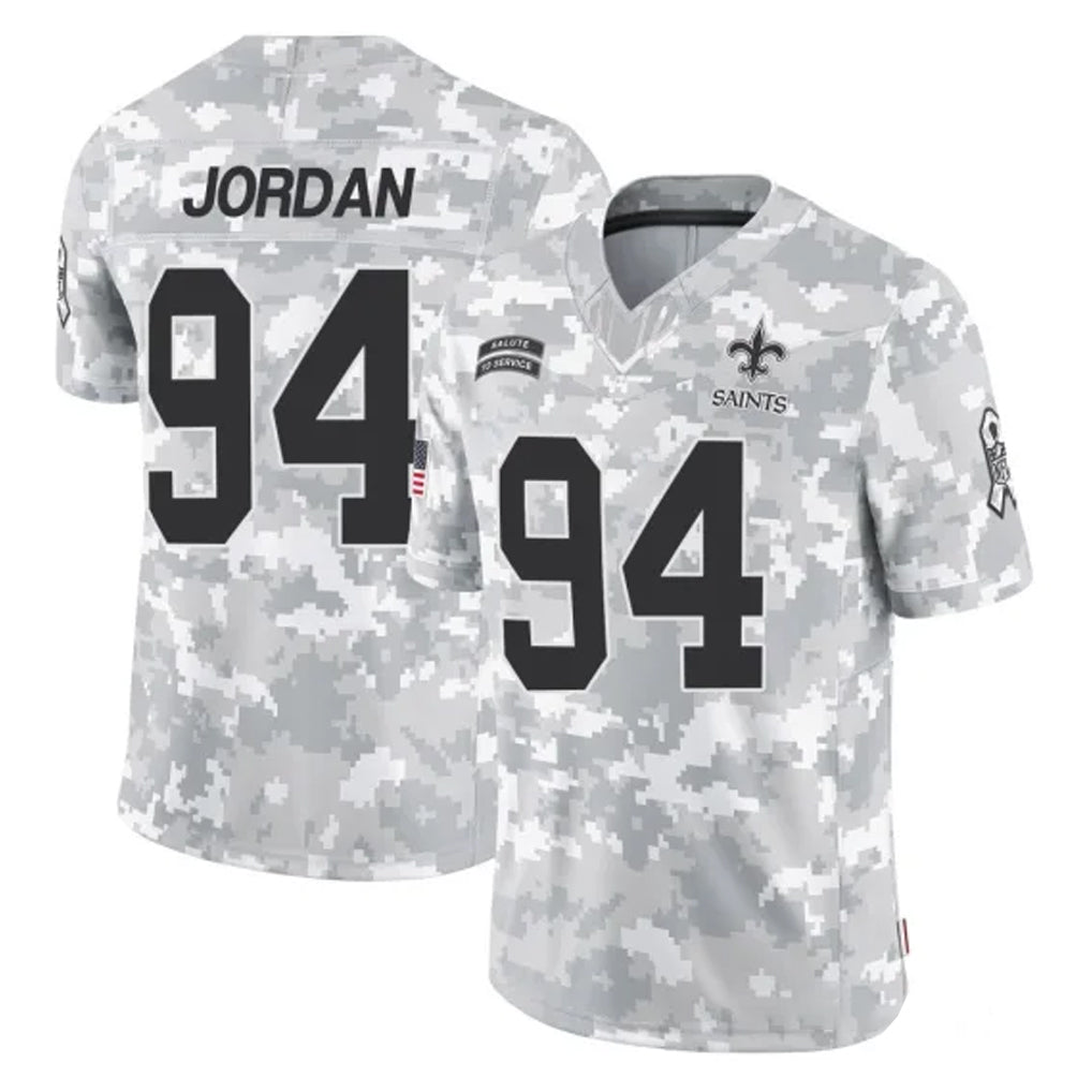NO.Saints #94 Cameron Jordan Player Arctic Camo Salute To Service Limited Game Gdoa Stitched Jerseys