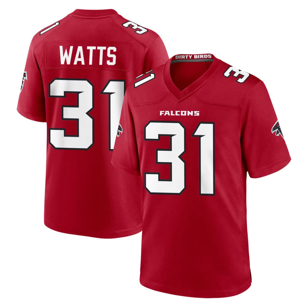 A.Falcons #31 Xavier Watts Player Red Team Color Home Game Gdoa Stitched Jerseys