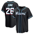 M.Marlins #26 Janson Junk Player Black Fashion Out Home Game Fdoa Stitched Jerseys