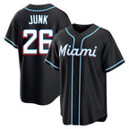 M.Marlins #26 Janson Junk Player Black Fashion Out Home Game Fdoa Stitched Jerseys