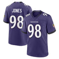 B.Ravens #98 Travis Jones Player Purple Limited Home Game Gdoa Stitched Jerseys