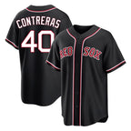 B.Red Sox #40 Willson Contreras Player Black Out Home Game Gdoa Stitched Jerseys
