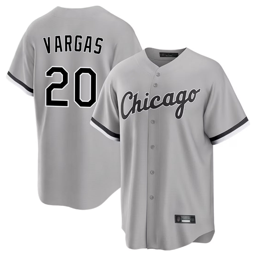 C.White Sox #20 Miguel Vargas Player Gray Home Game Gdoa Stitched Jerseys