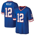 B.Bills #12 Jim Kelly Player Blue Replica Throwback Limited Gdoa Stitched Jerseys