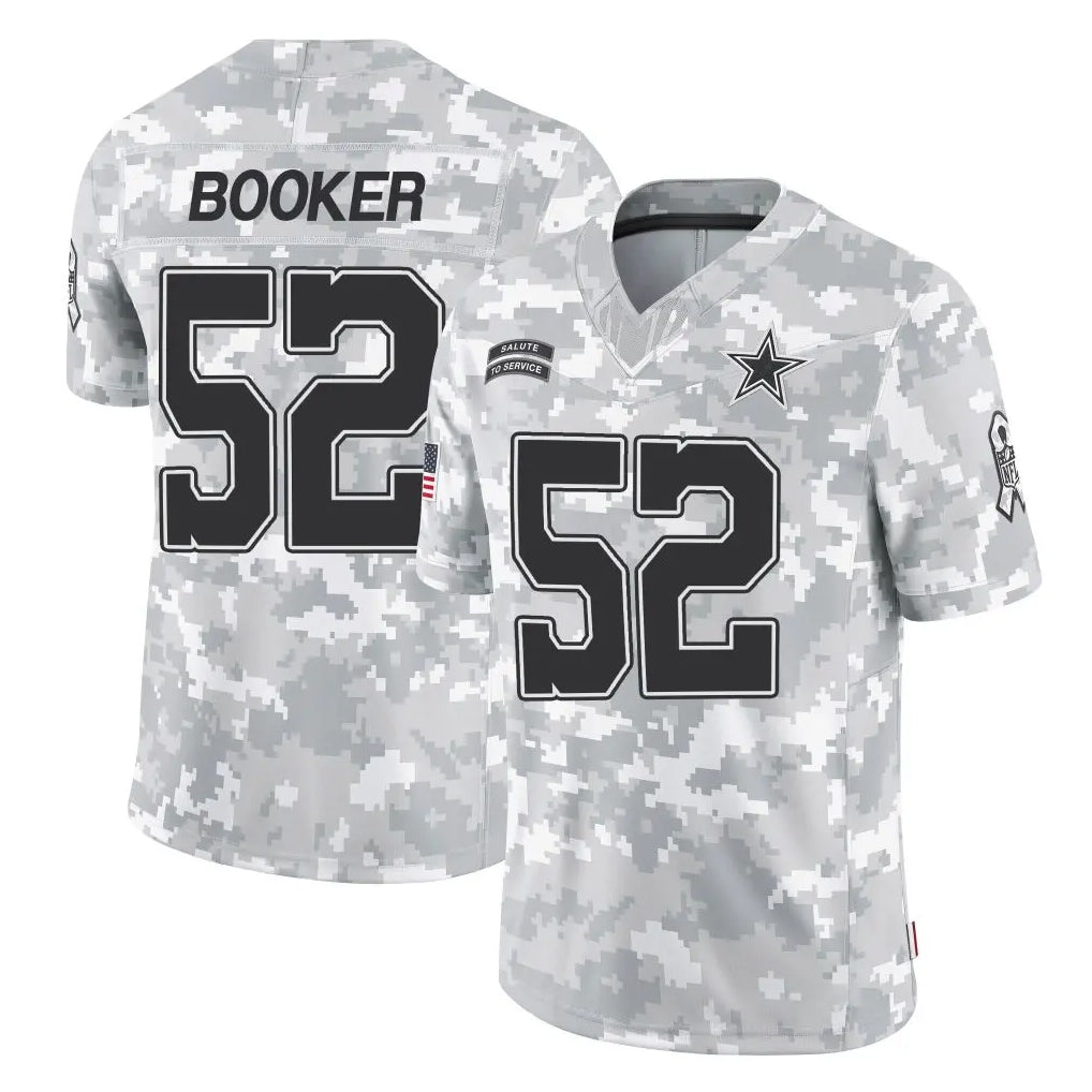 D.Cowboys #52 Tyler Booker Player Arctic Camo Salute to Service Limited Home Game Gdoa Stitched Jerseys
