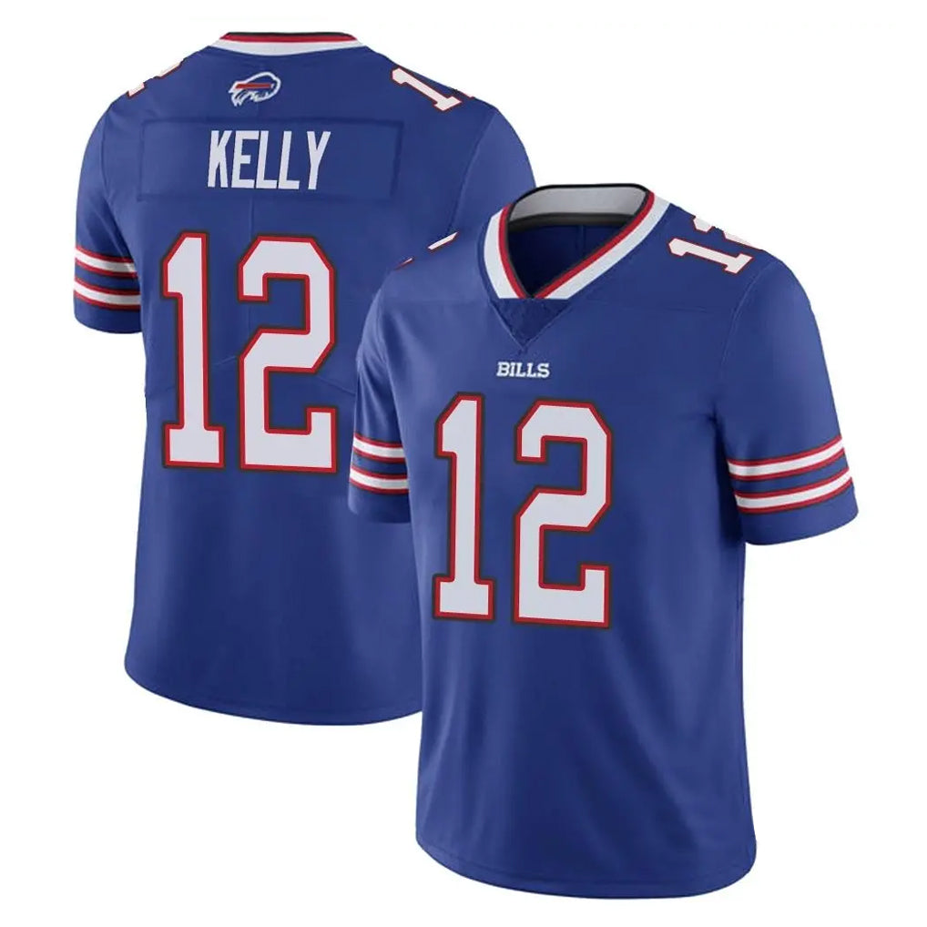 B.Bills #12 Jim Kelly Player Royal Vapor Untouchable Limited Gdoa Stitched Jerseys