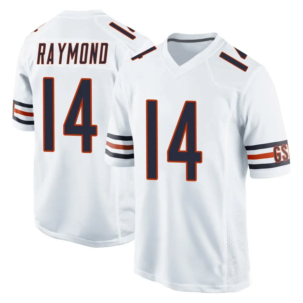 C.Bears #14 Kalif Raymond Player White Home Game Gdoa Stitched Jerseys