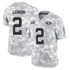 SF.49ers #2 Deommodore Lenoir Player Arctic Camo Limited Salute To Service Home Game Gdoa Stitched Jerseys