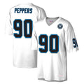 C.Panthers #90 Julius Peppers Player White Mitchell & Ness 2024 Hall of Fame Fashion Gdoa Stitched Jerseys
