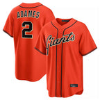 SF.Giants #2 Willy Adames Player Orange Home Game Fdoa Stitched Jerseys