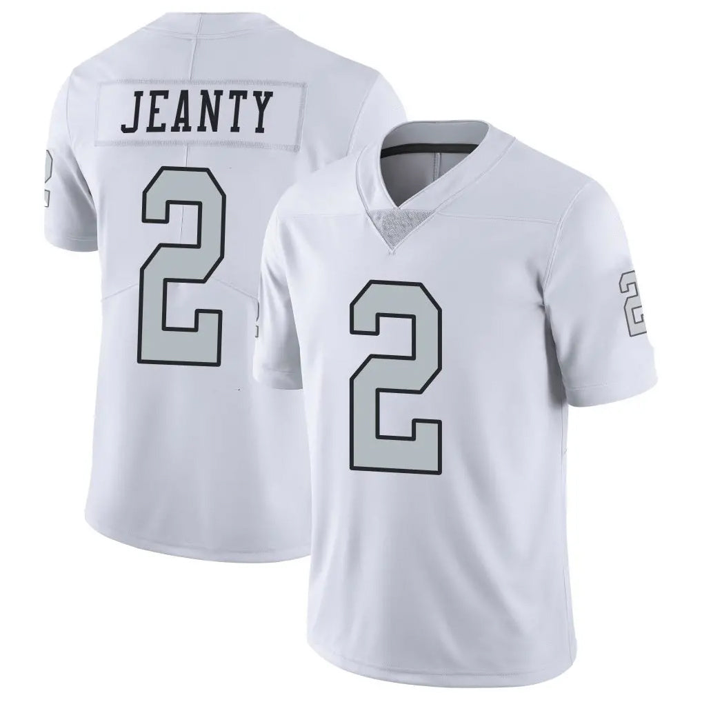 LV.Raiders #2 Ashton Jeanty Player White Limited Color Rush Home Game Gdoa Stitched Jerseys