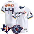 H.Astros #44 Yordan Alvarez Player White City Connect Texas Patch Vapor Premier Limited Home Gdoa Stitched Jerseys