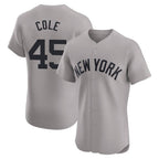 NY.Yankees #45 Gerrit Cole Player Gray Limited Elite Home Fdoa Stitched Jerseys