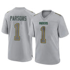 GB.Packers #1 Micah Parsons Player Gray Atmosphere Fashion Home Game Gdoa Stitched Jerseys