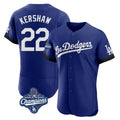 LA.Dodgers #22 Clayton Kershaw Player Royal World Series Meet City Connect Elite Home Fdoa Stitched Jerseys